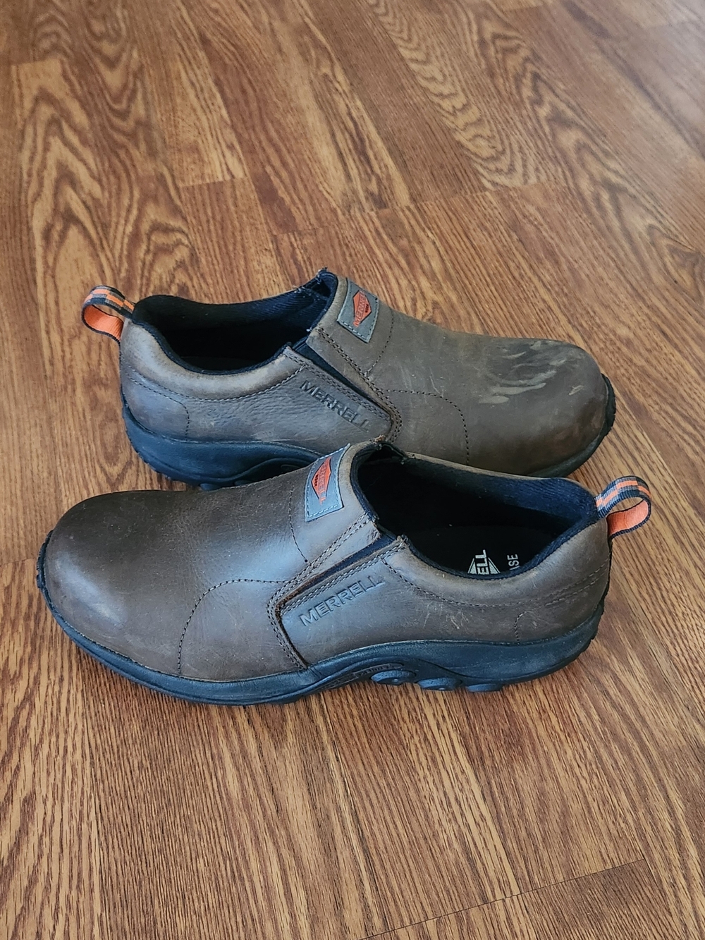 Merrell Men's Composite Toe Brown Slip-On Leather Casual Work Shoes